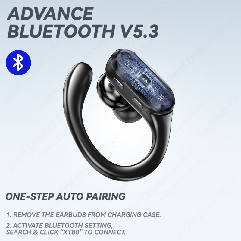 Fone de ouvido Lenovo XT80 - Bluetooth 5.3®